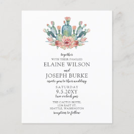 Lámina Invitación a la boda de Cacti de Rubor Rústico Pre