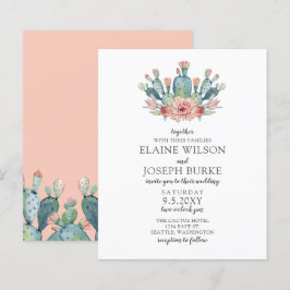Lámina Invitación a la boda de Cacti de Rubor Rústico Pre