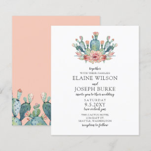 Lámina Invitación a la boda de Cacti de Rubor Rústico Pre