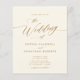 Lámina Invitación a la boda de caligrafía de oro para tod