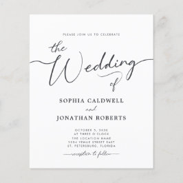 Lámina Invitación a la boda de caligrafía de presupuesto