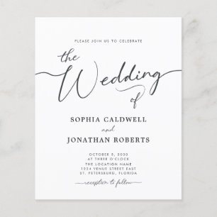 Lámina Invitación a la boda de caligrafía de presupuesto
