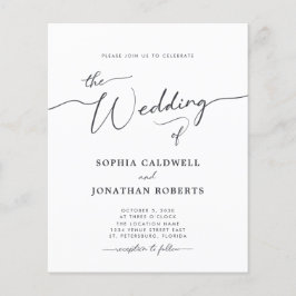 Lámina Invitación a la boda de caligrafía de presupuesto