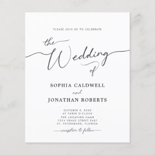 Lámina Invitación a la boda de caligrafía de presupuesto