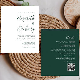 Lámina Invitación a la boda de código QR con guión verde