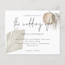 Lámina Invitación a la boda de crema de hierba de Boho Pa