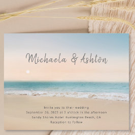 Lámina Invitación a la boda de destino de la playa de pre