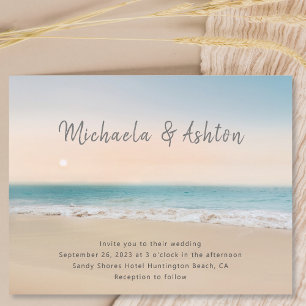 Lámina Invitación a la boda de destino de la playa de pre