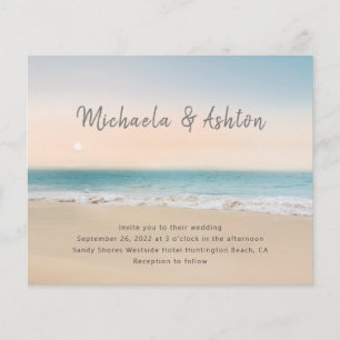 Lámina Invitación a la boda de destino de la playa de pre
