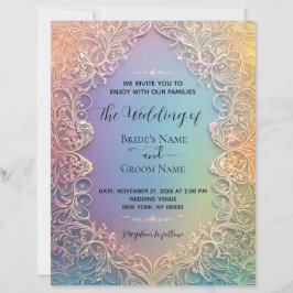 Lámina Invitación a la boda de encaje delgada