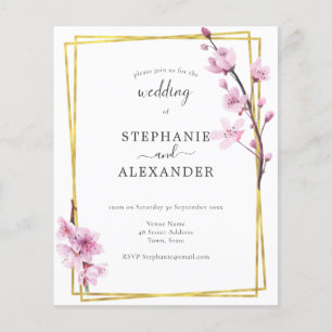 Lámina Invitación a la Boda de Enfoque de Cerezo Presupue