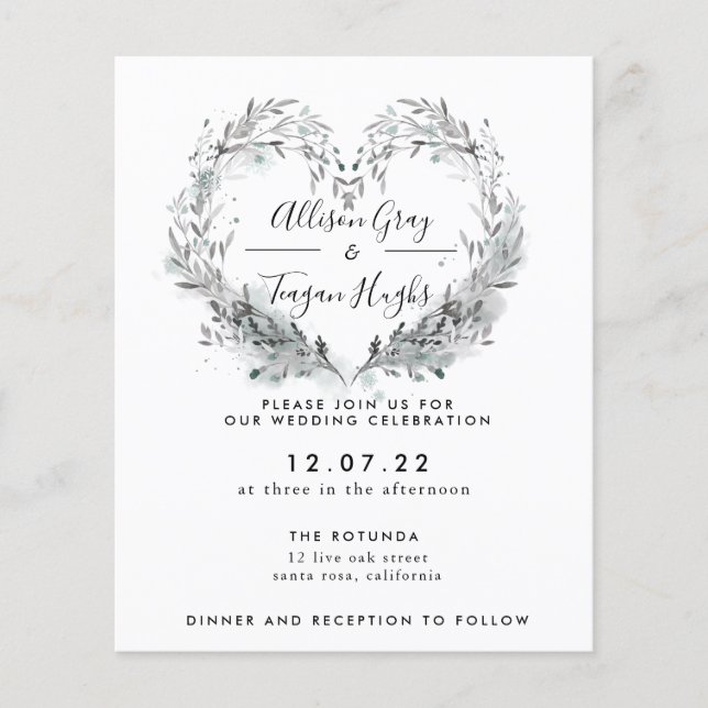 Lámina Invitación a la boda de escarcha (Anverso)