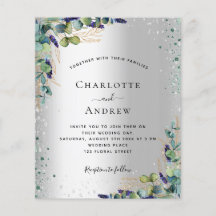 Invitación a la boda de eucalipto plateado