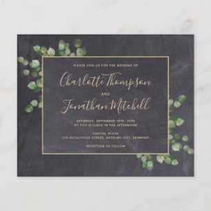 Lámina Invitación a la boda de eucalipto rústico presupue