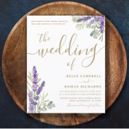 Lámina Invitación a la boda de eucalipto y lavanda