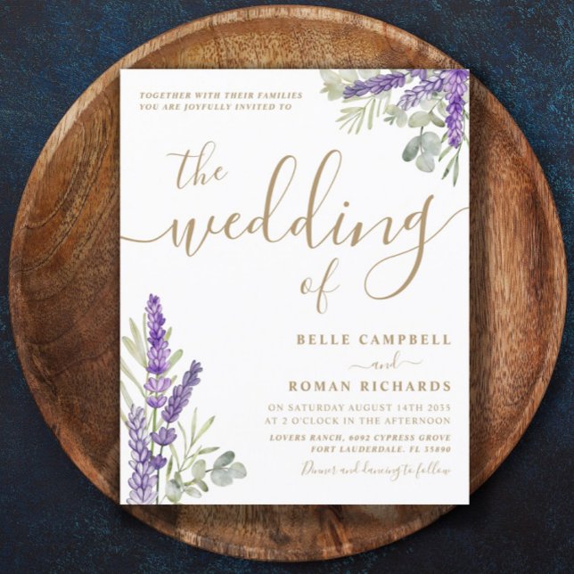 Lámina Invitación a la boda de eucalipto y lavanda (Subido por el creador)