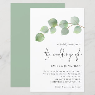 Lámina Invitación a la boda de eucaliptos modernos de pre