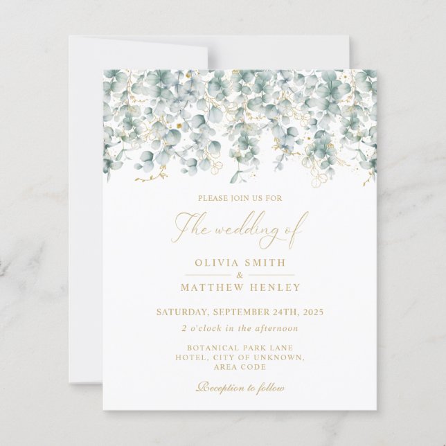 Lámina Invitación a la boda de Eucalyptus (Anverso)