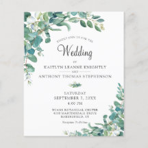 Invitación a la boda de Eucalyptus