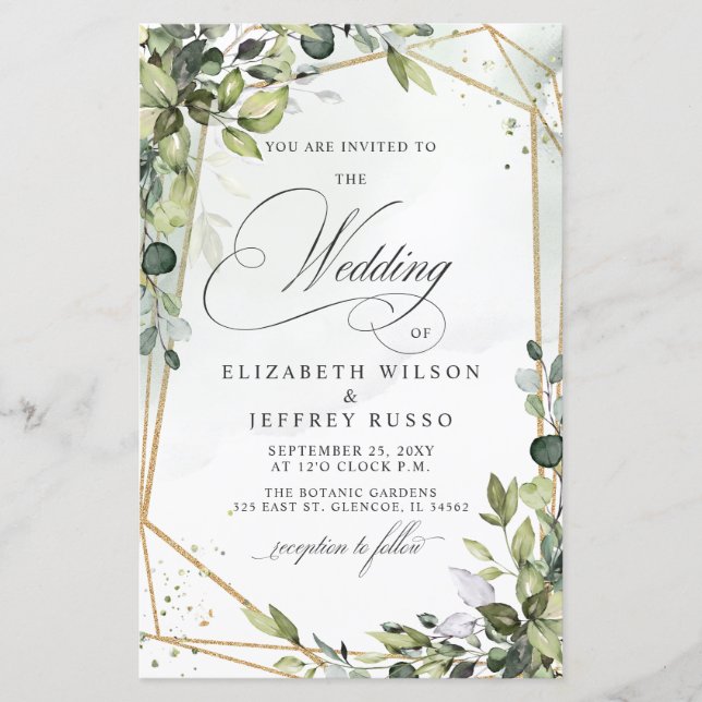Lámina Invitación a la boda de Eucalyptus (Anverso)