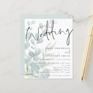 Lámina Invitación a la boda de Eucalyptus con guión moder