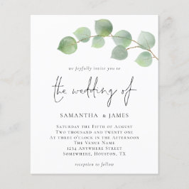 Lámina Invitación a la boda de Eucalyptus Elegante Presup