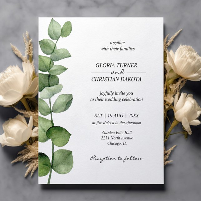 Lámina Invitación a la boda de Eucalyptus Elegante Presup (Subido por el creador)