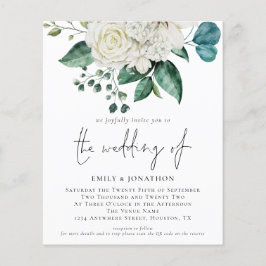 Lámina Invitación a la boda de Eucalyptus White Florals