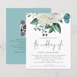 Lámina Invitación a la boda de Eucalyptus White Florals