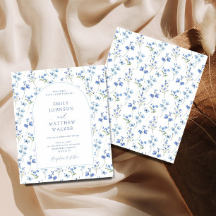 Lámina Invitación a la boda de Flora Silvestre Azul Dusty