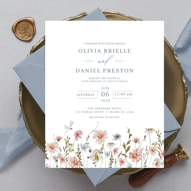 Lámina Invitación a la boda de Flores Silvestres con colo (Subido por el creador)