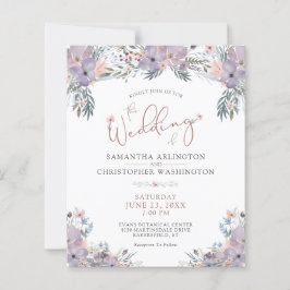 Lámina Invitación a la boda de flores silvestres de presu
