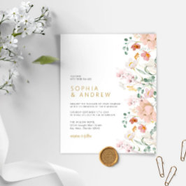 Lámina Invitación a la boda de flores silvestres de presu