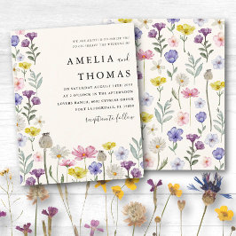 Lámina Invitación a la boda de flores silvestres del Boho