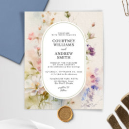 Lámina Invitación a la boda de flores silvestres rusticas