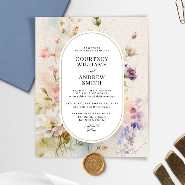 Lámina Invitación a la boda de flores silvestres rusticas (Subido por el creador)