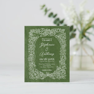 Lámina Invitación a la boda de flores silvestres verdes d