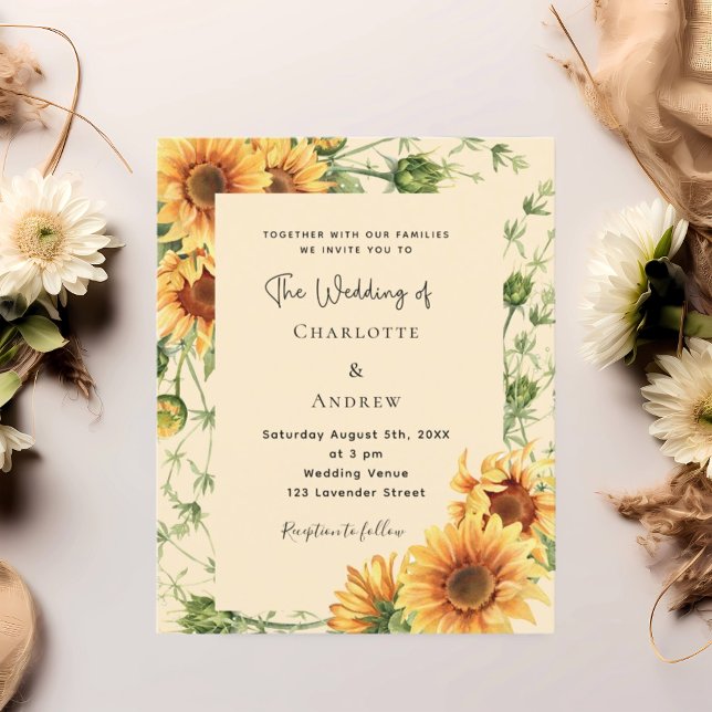Lámina Invitación a la boda de florines de girasoles (Subido por el creador)