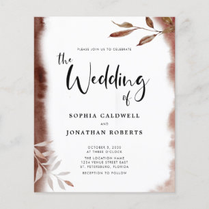 Lámina Invitación a la boda de follaje de otoño