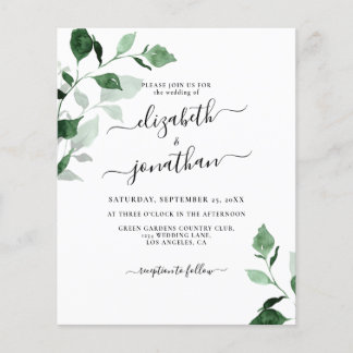 Lámina Invitación a la boda de follaje de presupuesto ver