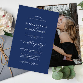 Lámina Invitación a la boda de fotos blancas y de la mari