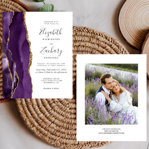 Lámina Invitación a la boda de fotos de Agate Púrpura Pre