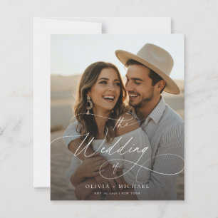 Lámina Invitación a la boda de fotos de Boho con guión mo