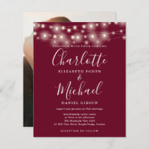 Invitación a la boda de fotos de iluminación de Bo