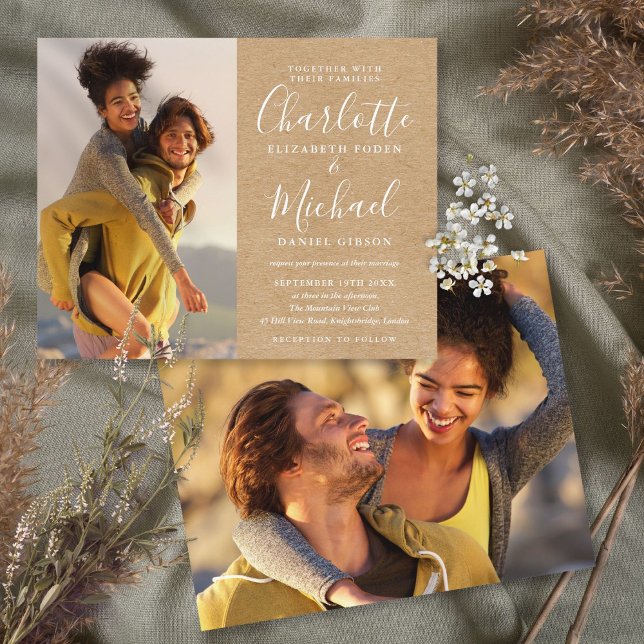 Lámina Invitación a la boda de fotos de Kraft rusticas de (Subido por el creador)