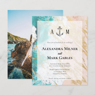 Lámina Invitación a la boda de fotos del Ancla de Playa D