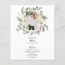 Invitación a la boda de fotos florales