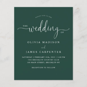 Lámina Invitación a la boda de fotos verde de esmeralda m
