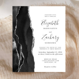 Lámina Invitación a la boda de Geode de la Agate de Plata