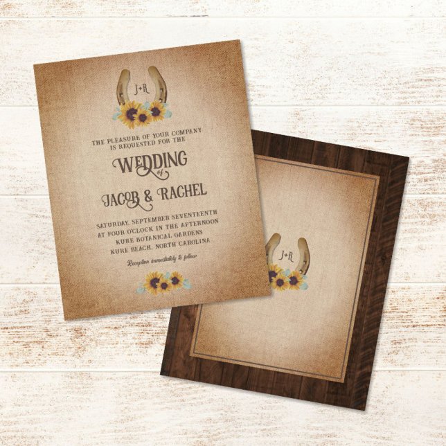 Lámina Invitación a la boda de girasoles occidentales rus (Subido por el creador)